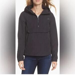 The North Face WindWall Anorak Stowaway Jacket Sz S Black Half Zip Pullover